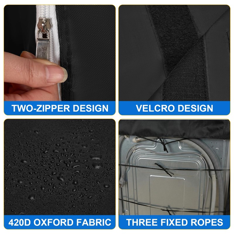 Waterproof Washer and Dryer Covers with Durable Zipper 27"W X