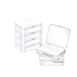 10Pcs Clear Beads Storage Containers,Empty Mini Storage Containers Box with Lid,Beads Storage Box with Hinged Lid for Jewelry Coins Business Cards and Small Crafts (2.35 x 3.35 x 1inch)