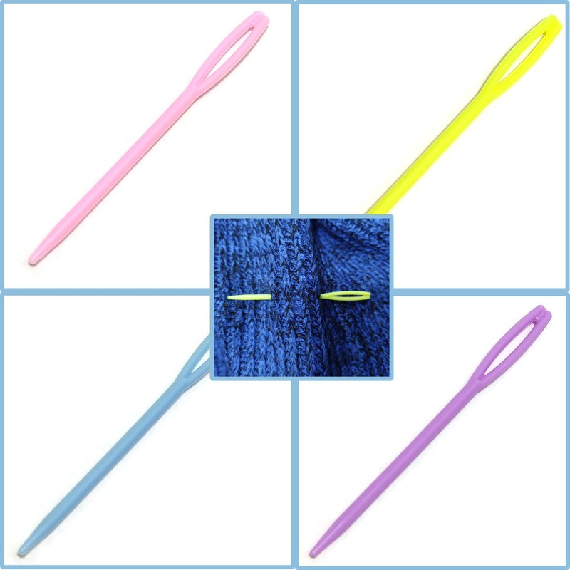 52Pcs 2.7 "Large Eye Plastic Sewing Needles,Learning Needles,Yarn Needles Darning