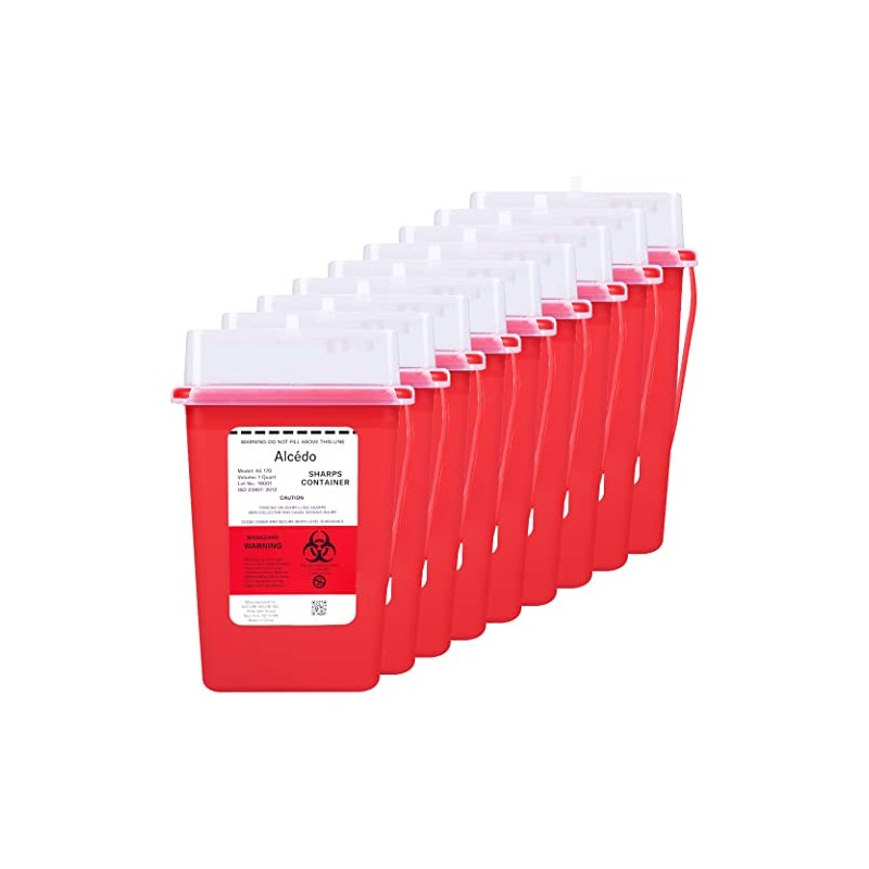 Alcedo Lab Sharps Container 1 Quart (9 Pack)