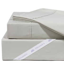 DreamFit DreamChill Cooling Bamboo Sheets for Hot Sleepers with Elastic Corner Straps 20 inch Extra Deep Pocket Breathable Silky Soft 100% Crafted in USA Twin XL Sheet Set Sage