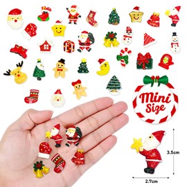 FUKPO Pack of 30 Christmas Figures Small Set, Miniature Ornaments Christmas Mini Christmas Decoration for Crafts, Resin Figures, Table Decoration, Christmas Decoration, Small Decoration, Christmas