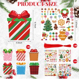 WILLBOND 36 Pack Christmas DIY Picture Frames Craft Kits with Stickers Xmas Photo Frames Ornaments DIY Game Activity Christmas Crafts for Kids Classroom Art Activities Xmas Gift (Gift Box)