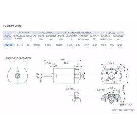 Mabuchi FC-280PT-20150 Car Door Lock Actuator Repair Motor 12V DC 11800 RPM - 25