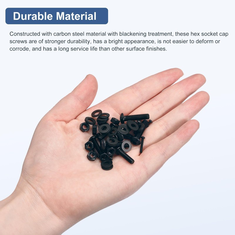 DTGN 100pcs M4 Button Head Socket Cap Screw Kit -