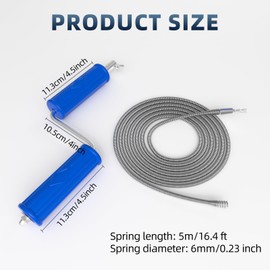 Drain Unblocker Tools 5m*6 mm Flexible Plumbing Snake with Electric Adapters and Manual Tool Drain Auger for Kitchen Sink Washbasins Toilet Tub Shower Basins