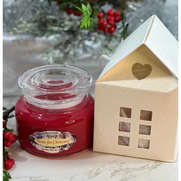 K_R-Home for Christmas Scented Candle. Hand Poured. Notes of Cinnamon
