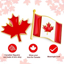 Canada Flag Pin,Sunsay 16pcs Maple Leaf Lapel Pin Set, Patriotic Canadian Badges Brooches For Clothes,Bags,Hats,Canadian Souvenir Gift For Men Women National Day,Independence Day Decoration
