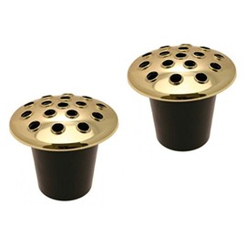 VFM- 2 Pack Grave memorial Vase Inserts Gold Lids UK Made
