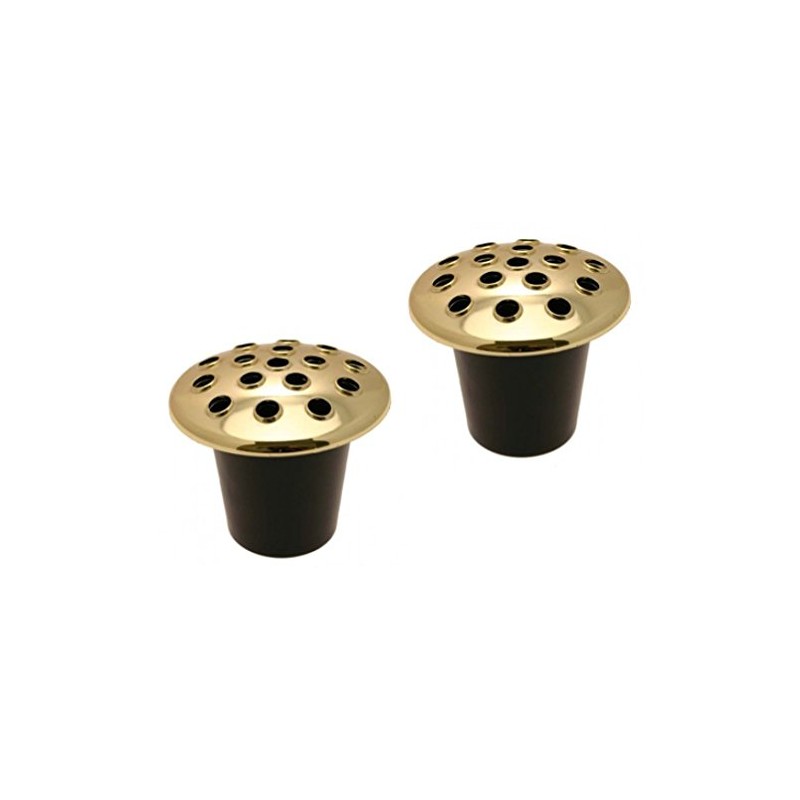 VFM- 2 Pack Grave memorial Vase Inserts Gold Lids UK