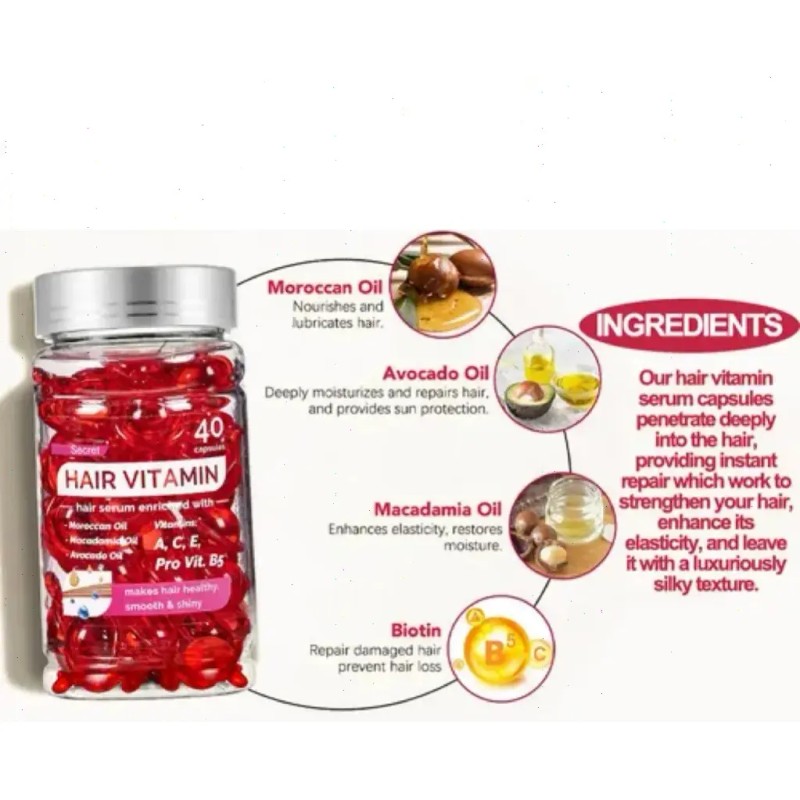 2pcs Capilar Reparación Nutrición Cápsulas Hair Vitaminas