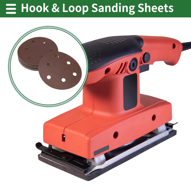 X AUTOHAUX Sandpaper Hook & Loop Sanding Sheets 125x125mm Red