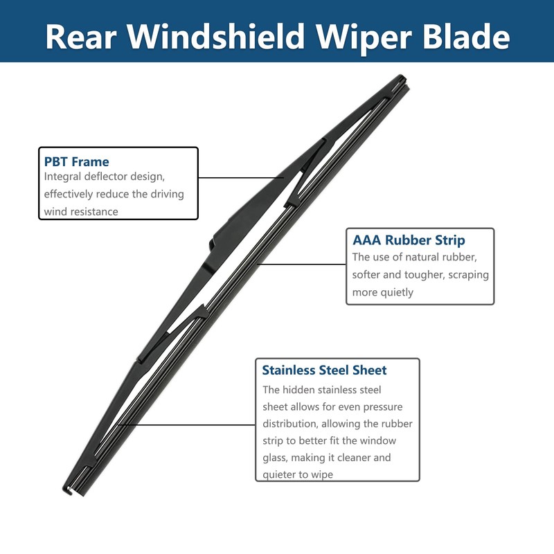 Rear Windshield Wipers Blade Arm Set, Replacement for Hyundai Tucson
