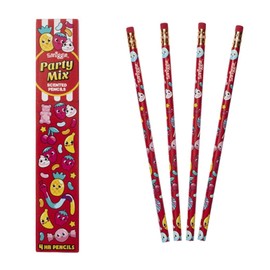 Smiggle Pencils x 4 Pack Scented HB Wooden With Eraser Top (Party Mix)