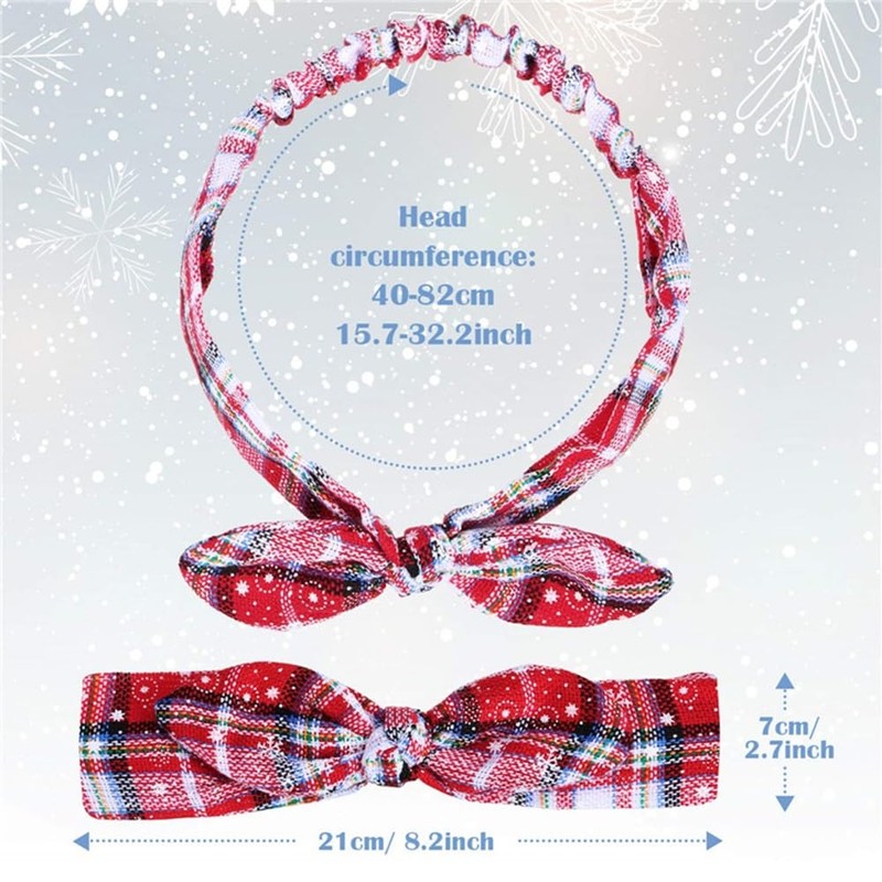 5 x Stretchy Christmas Headbands Set Bow Soft Elastic Alice