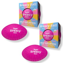 Tryeht Self Inflating Playground Ball 5″, Neon Purple Breacy Ball, Self Inflating Bouncy Ball, Never Need Pump for Kickball, Playground, Handball, Square and School (2 Pack)