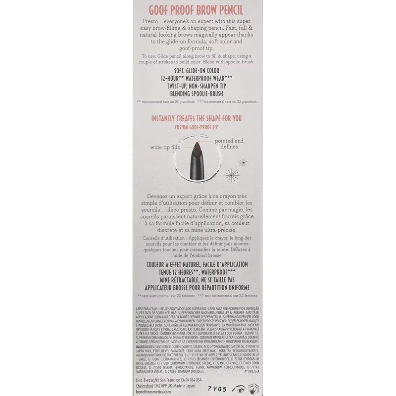 Benefit Goof Proof Delineador Para Cejas, Para Rellenar Y Da