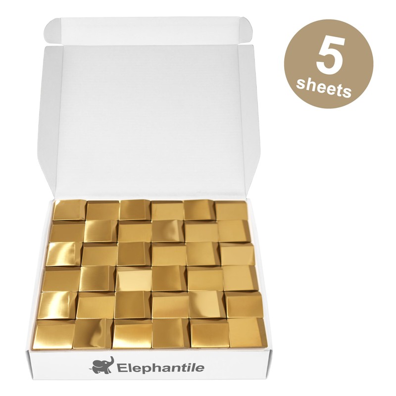 Elephantile 5 Sheets Gold Tiles Metal Mosaic Wall Backsplash Tile