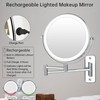 JANEEVA 8" Wall Mounted Lighted Makeup Mirror,Rechargeable Double Sided 1X/10X