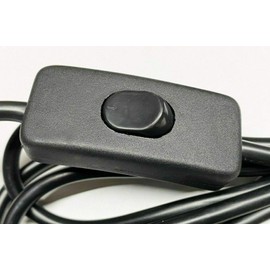 6-Feet Pigtail, 3-wire, 18/3 Replacement Power Cord NEMA 5-15P Male with Inline On/Off Rocker Switch - Black