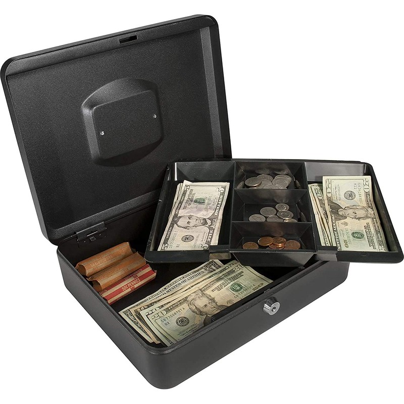 SentrySafe Black Money Saving Box with Cash Tray and Key