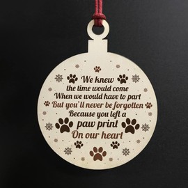 Memorial Gift For Pet Wooden Hanging Bauble Christmas Tree Decoration Keepsake