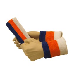 Couver Bosnia and Herzegovina Country Flag Color Blue/Light Orange/White Terry Sports Sweat Headband, Wristband Set