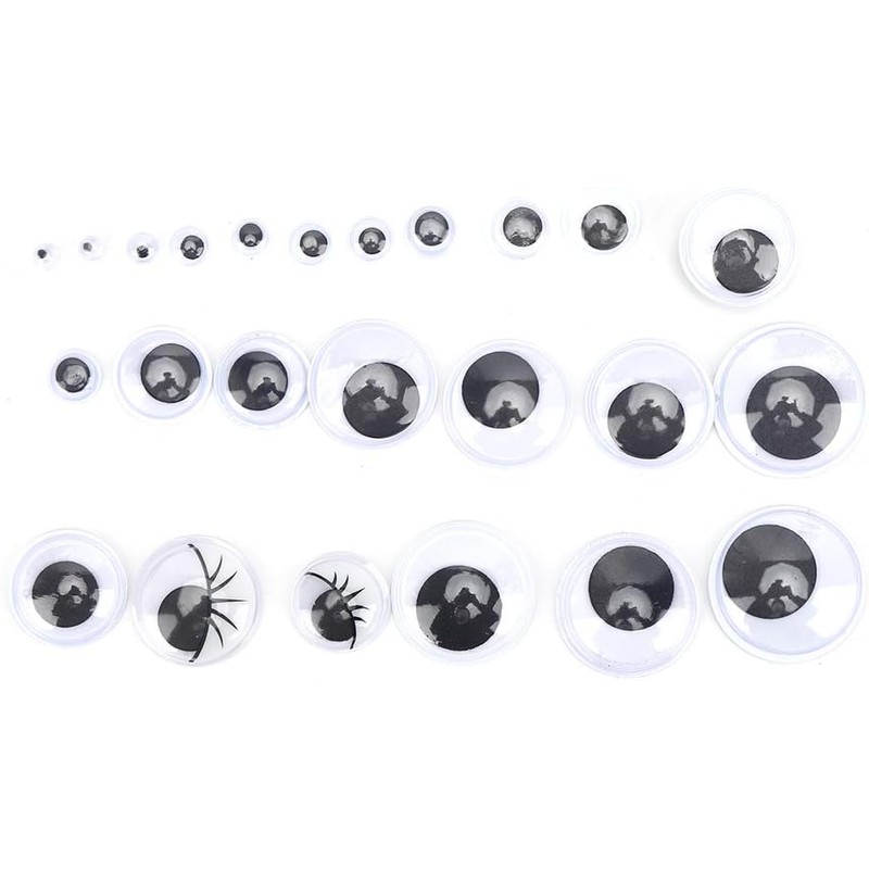 1298Pcs Wiggle Eyes con Autoadhesivo, 4-25mm Googly Wiggle Eyes Pegatinas
