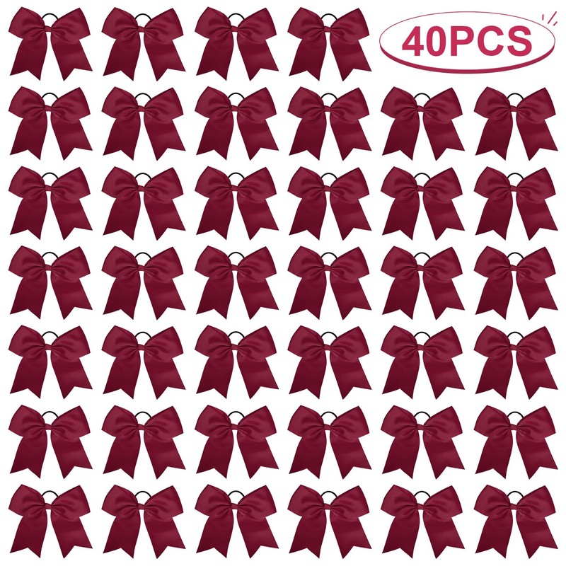 40PCS 8" Large Cheer Bows Brick Red Cheerleading Bows Girl