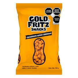 Gold Fritz | Cacahuate Queso Cheddar 900 g | Cacahuates Crujientes Sabor Queso | Botana para Compartir