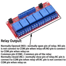 ANMBEST 12V Relay 6 Channel Relay Module with Optocoupler High/Low Level Trigger for Arduino