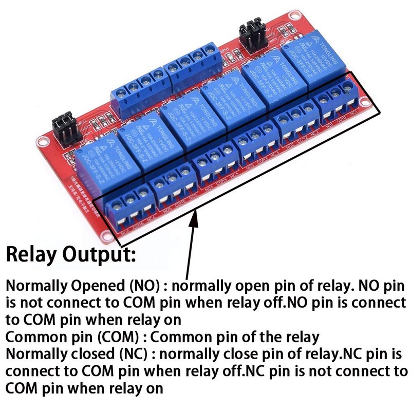 ANMBEST 12V Relay 6 Channel Relay Module with Optocoupler High/Low