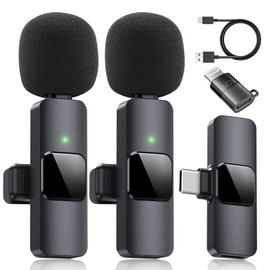 Pufeng Dual Wireless Lavalier Microphone for iPhone, iPad - Perfect for Video Conferencing, Recording, and Live Streaming