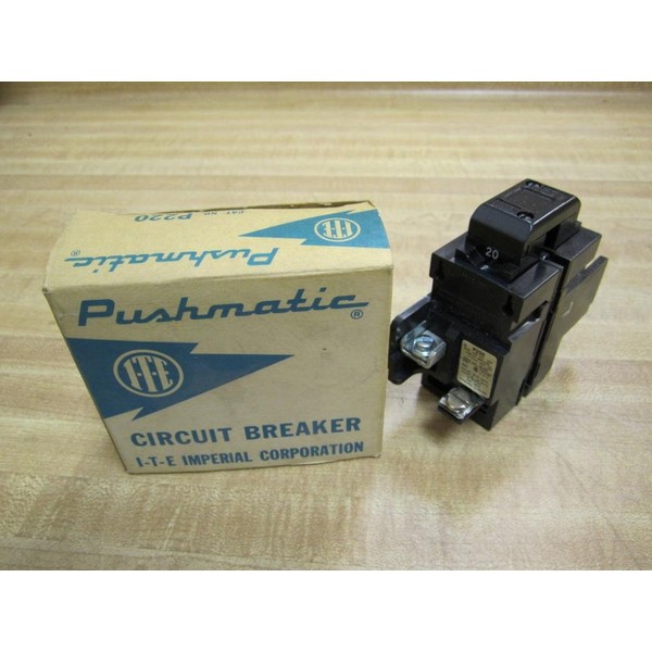 P220 Siemens /Pushmatic/ Bulldog ITE- P Frame, 2 Pole, 240 Volt, 20 Amp, Molded Case Circuit BreakerBreaker