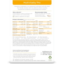 Healthspan Multivitamin with Live Cultures – 90 Vegan Tablets | Daily Immune & Energy Support | With Added Vitamin C & D3 | Combines Essential Nutrients and Beneficial Bacteria | Supports Digestive and Overall Wellbeing