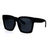 Womens Boyfriend Style Oversize Horned Rim Thick Plastic Sunglasses Matte