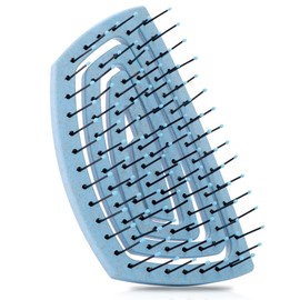 Ninabella Mini V2 Organic Hair Brush without Pulling, Professional Detangling Brush for Long and Curly Hair, Unique Anti-Pull Brush for Women and Children, Ideal as a Travel Brush