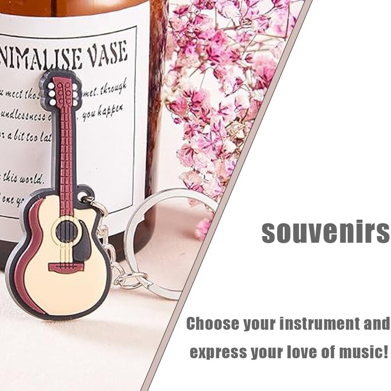 LJFEA 2 pcs Creative Bright Colour Musical Instrument Key Ring