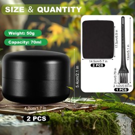GOTDYBST Pack of 2 Odour-Proof Tin, Weed Box, Bring Two Cloths with and a Black Brush, Strong Seal, Water and Odourproof, Stash Jar Suitable for Spices etc.