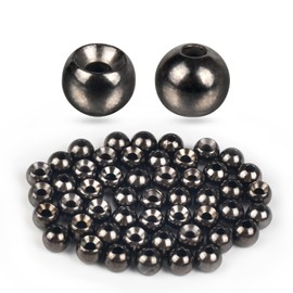 TG-DZURI Tungsten Beads for Fly Tying, 50pcs Tungsten Cyclops Beads Black Nickle Color 3.5mm Sizes Fly Tying Materials Beads Hook Size 10#-12#