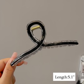 3PCS Hair Clips Medium Rectangle Square Claw Clip Pack Thick Hair Neutral Claw Clips No Slip Black,Brown