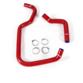 PIT66 Silicone Radiator Hose Kit,Compatible with 2007-2013 Chevy Silverado 1500 H/P Red with Clamps