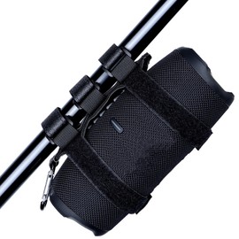 Lebakort Portable Speaker Mount for 7-12 inches Speakers for Golf Cart Railing Bike Boat Outdoor Adjustable Strap (Black)