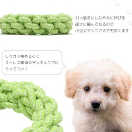 ROOKCRAN 067917 Dog Rope, Toy, Loop, Knotty, Big Ring, Green, Chewing Puppies, Outside, Durable, Tear Resistant, Small Dogs, Large Dogs, Stylish, Cute