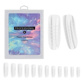 tiyiyok 120 Piece Dual Nail Forms Set, Dual Shape Nails with Clear Scale Lines, 12 Style Nail Shapes, Reusable Tips for Polygel Extension, Manicure, Nail Art, Design, Salon