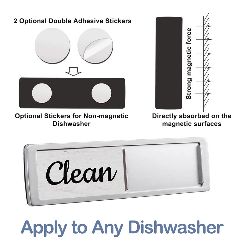 Oxepleus Dishwasher Magnet Clean Dirty Sign, Farmhouse Rustic Wood Design