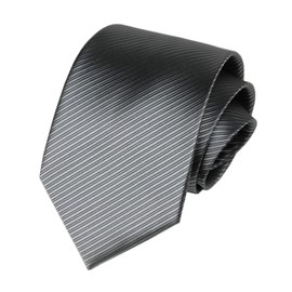 Men's Slim Dark Grey Woven Polyester Ties Elegant Casual Party Wedding Neckties