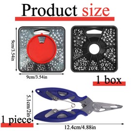 179PCS Split Shot Fishing Weights, 7-Way Dispenser Fishing Tackle Set with Pliers, Soft Metal Fishing Shot Weights for Carp & Coarse Angling, Durable Fishing Weights for All Conditions