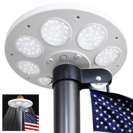 PHITRIC Flag Pole Light Solar Powered, 136 LED Flag Pole Light for 15-25 FT Flag Poles, 10 Hours Dusk to Dawn Auto On/Off, Waterproof Solar Light for Flag Pole for Outdoor