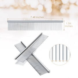 2 Pieces Macrame Comb and Tassel Brush Kit - Stainless Steel Combs for Pet Grooming, Macrame Fringe Cord and Supplies (Silver)